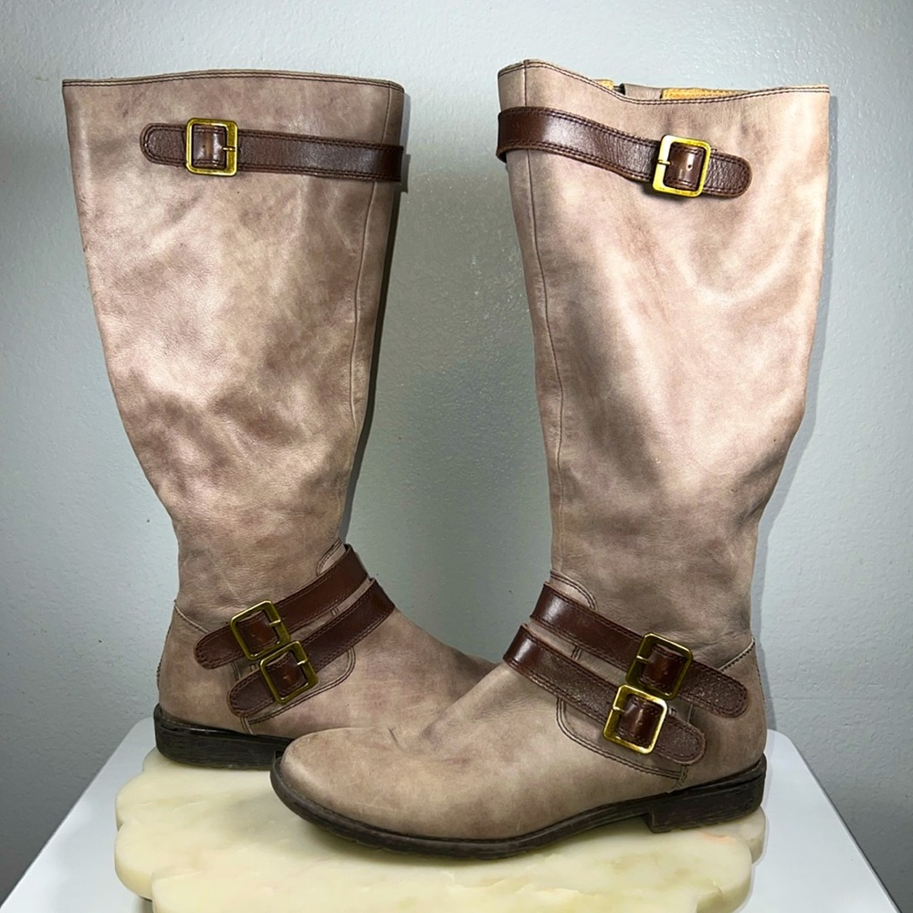 Montana Gavyn Size Grey Leather Riding Boots Sz 8 - Picture 2 of 13